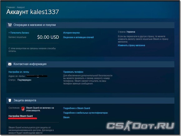 Настройки Steam Guard Настройки Steam Guard