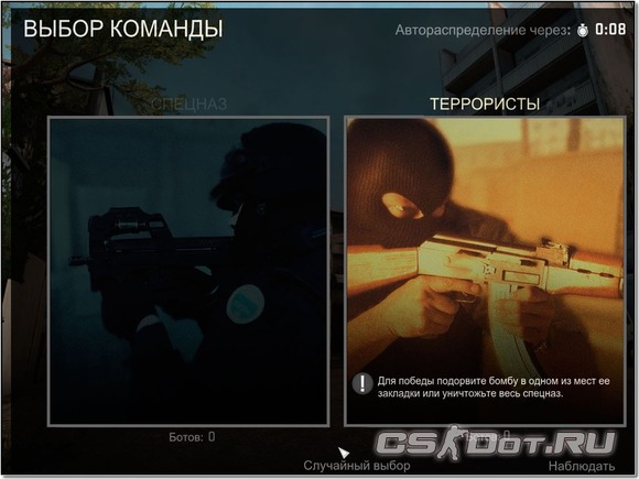 Выбор стороны в CS:GO