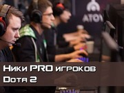 Ники киберспортсменов Dota 2